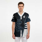 Personalized Carlton Blues Scrub Top Modern Geometric Sports Graphic Style