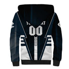 Personalized Carlton Blues Sherpa Hoodie Modern Geometric Sports Graphic Style