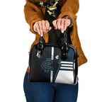 Carlton Blues Shoulder Handbag Modern Geometric Sports Graphic Style
