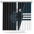 Carlton Blues Shower Curtain Modern Geometric Sports Graphic Style