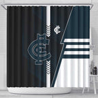Carlton Blues Shower Curtain Modern Geometric Sports Graphic Style