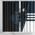 Carlton Blues Shower Curtain Modern Geometric Sports Graphic Style