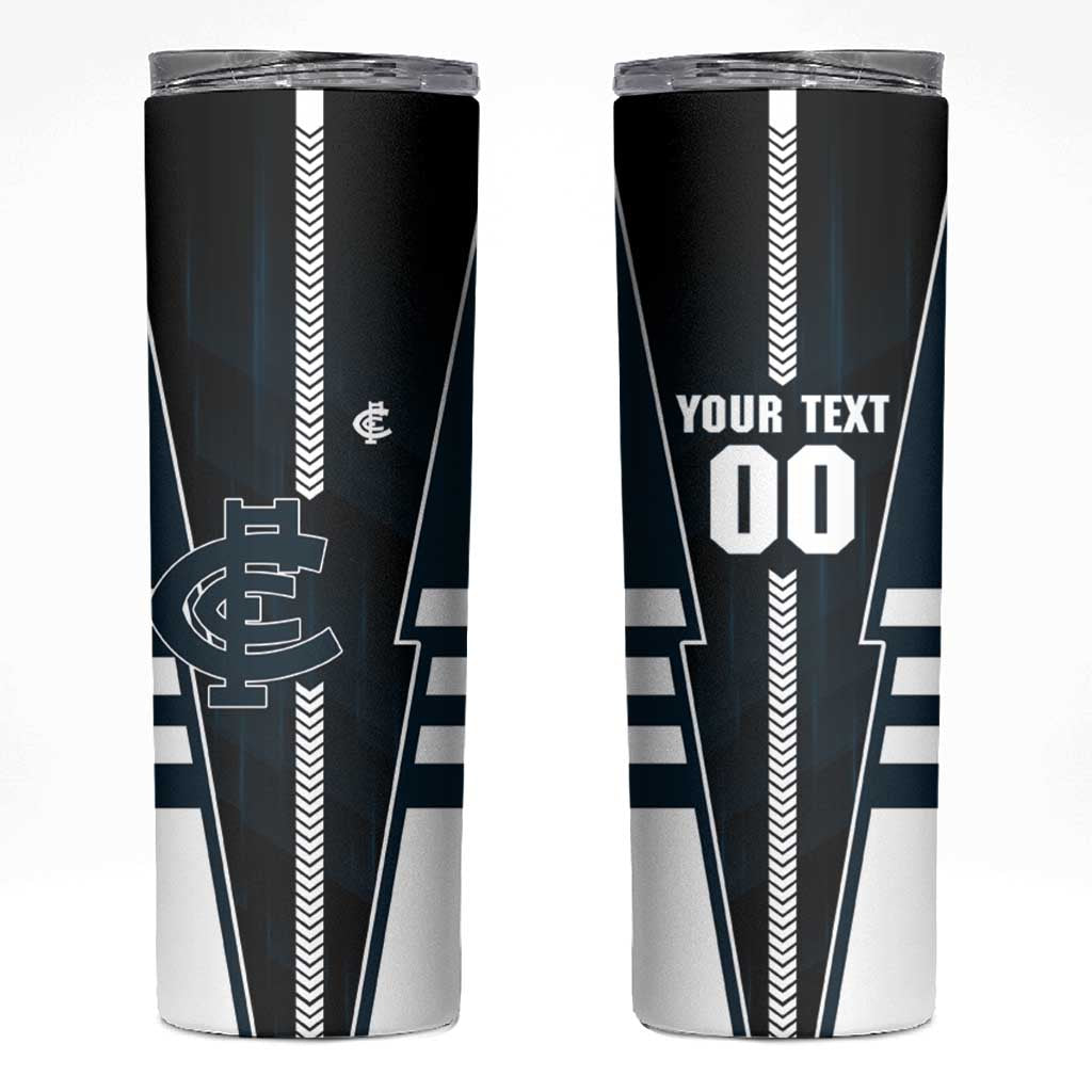 Personalized Carlton Blues Skinny Tumbler Modern Geometric Sports Graphic Style