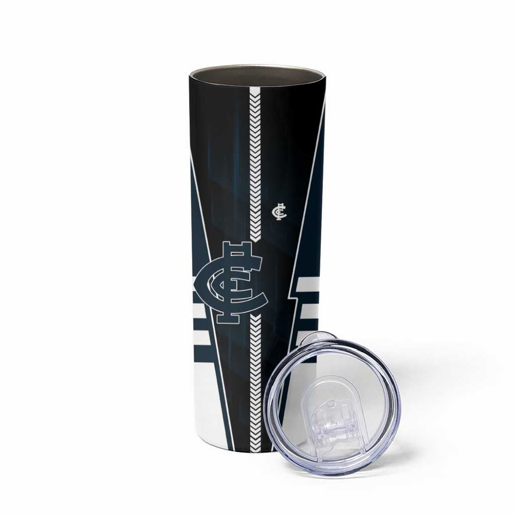 Personalized Carlton Blues Skinny Tumbler Modern Geometric Sports Graphic Style