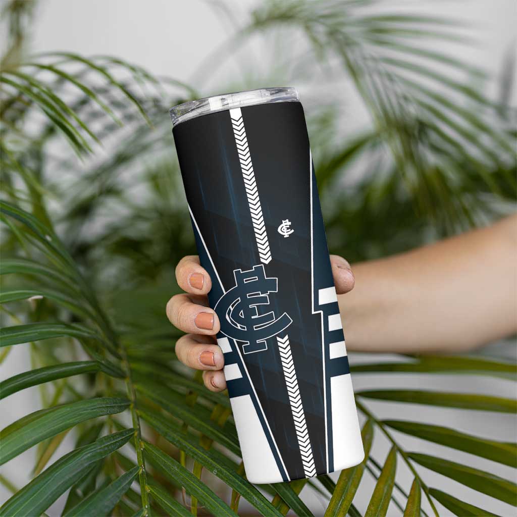 Personalized Carlton Blues Skinny Tumbler Modern Geometric Sports Graphic Style