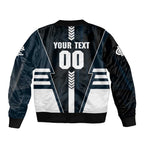 Personalized Carlton Blues Sleeve Zip Bomber Jacket Modern Geometric Sports Graphic Style