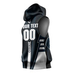 Personalized Carlton Blues Sleeveless Hoodie Modern Geometric Sports Graphic Style