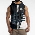 Personalized Carlton Blues Sleeveless Hoodie Modern Geometric Sports Graphic Style