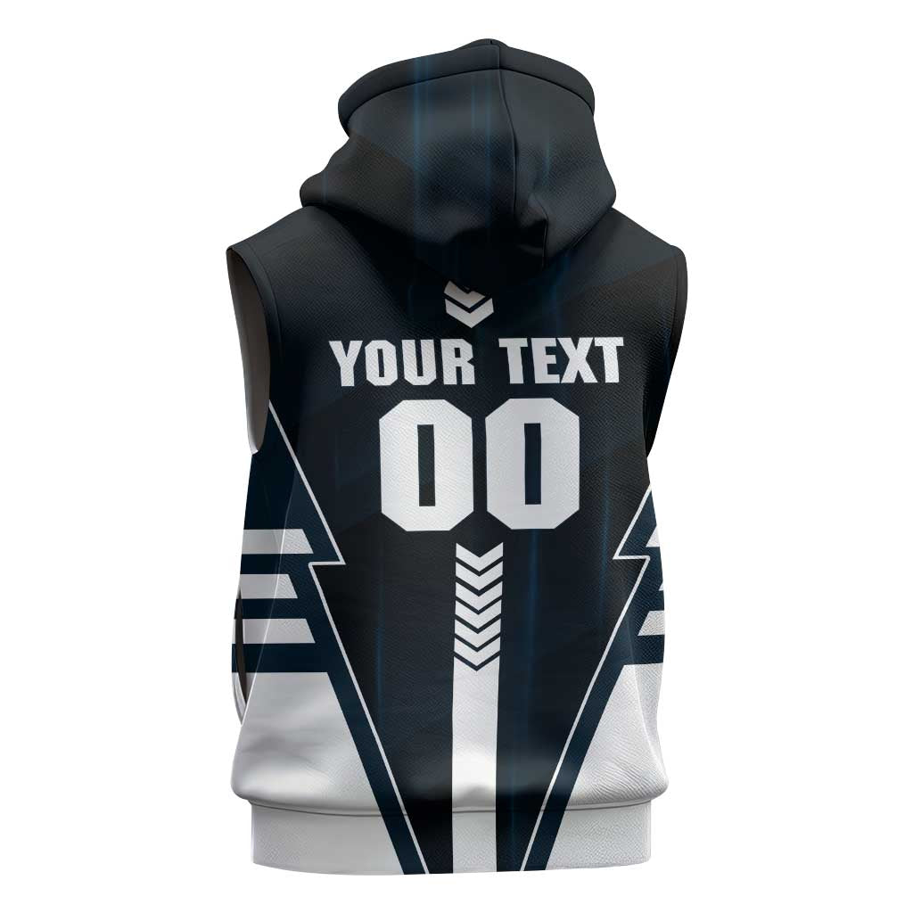Personalized Carlton Blues Sleeveless Zip Hoodie Modern Geometric Sports Graphic Style