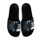 Carlton Blues Slide Sandals Modern Geometric Sports Graphic Style