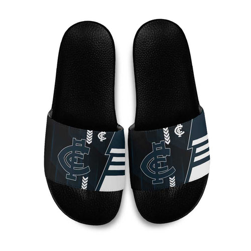 Carlton Blues Slide Sandals Modern Geometric Sports Graphic Style