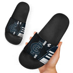 Carlton Blues Slide Sandals Modern Geometric Sports Graphic Style