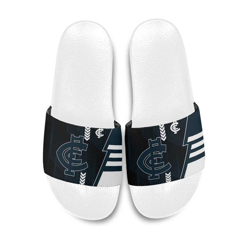 Carlton Blues Slide Sandals Modern Geometric Sports Graphic Style