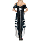 Personalized Carlton Blues Summer Maxi Dress Modern Geometric Sports Graphic Style