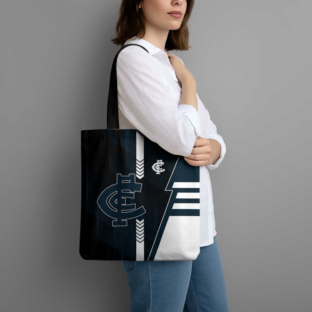 Carlton Blues Tote Bag Modern Geometric Sports Graphic Style