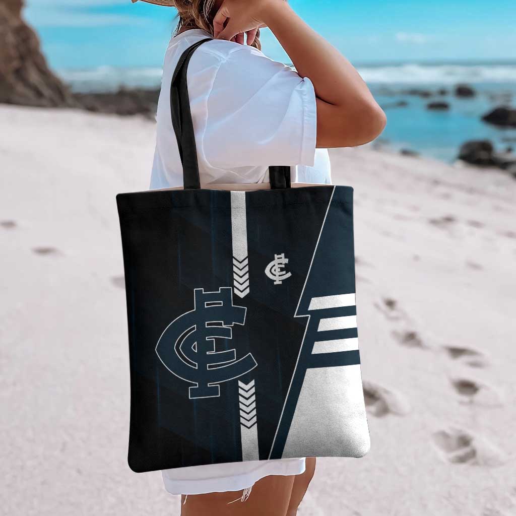 Carlton Blues Tote Bag Modern Geometric Sports Graphic Style