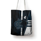 Carlton Blues Tote Bag Modern Geometric Sports Graphic Style