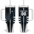 Personalized Carlton Blues Tumbler With Handle Modern Geometric Sports Graphic Style