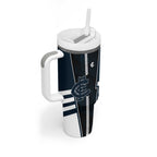 Personalized Carlton Blues Tumbler With Handle Modern Geometric Sports Graphic Style