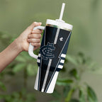 Personalized Carlton Blues Tumbler With Handle Modern Geometric Sports Graphic Style