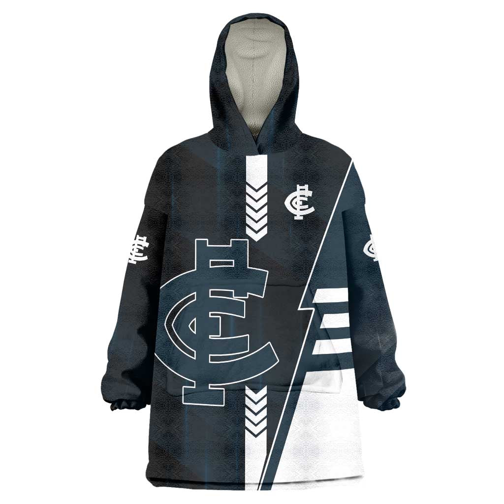 Personalized Carlton Blues Wearable Blanket Hoodie Modern Geometric Sports Graphic Style