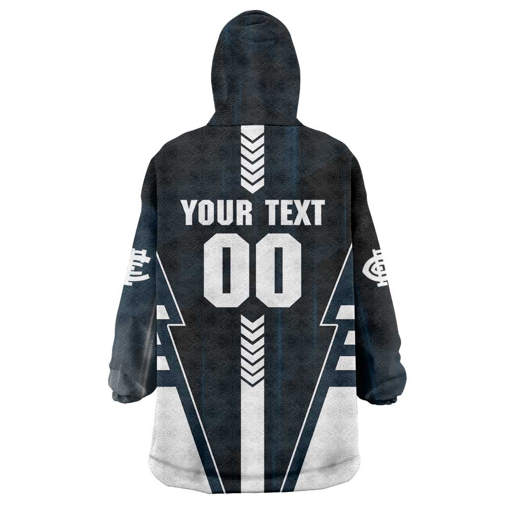 Personalized Carlton Blues Wearable Blanket Hoodie Modern Geometric Sports Graphic Style