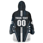 Personalized Carlton Blues Wearable Blanket Hoodie Modern Geometric Sports Graphic Style