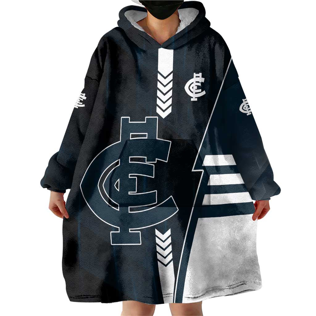Personalized Carlton Blues Wearable Blanket Hoodie Modern Geometric Sports Graphic Style