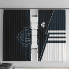 Carlton Blues Window Curtain Modern Geometric Sports Graphic Style