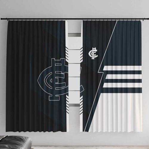 Carlton Blues Window Curtain Modern Geometric Sports Graphic Style