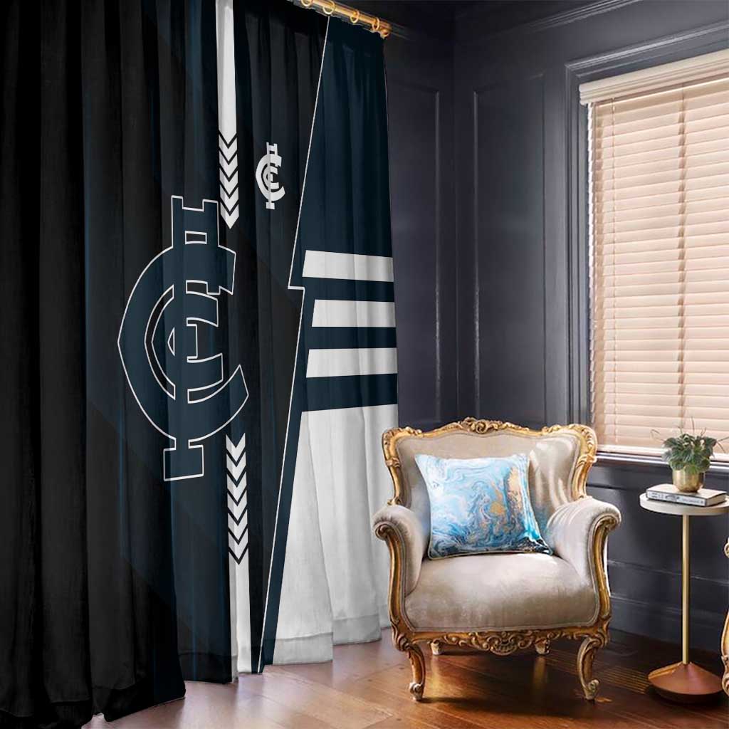 Carlton Blues Window Curtain Modern Geometric Sports Graphic Style