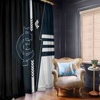 Carlton Blues Window Curtain Modern Geometric Sports Graphic Style