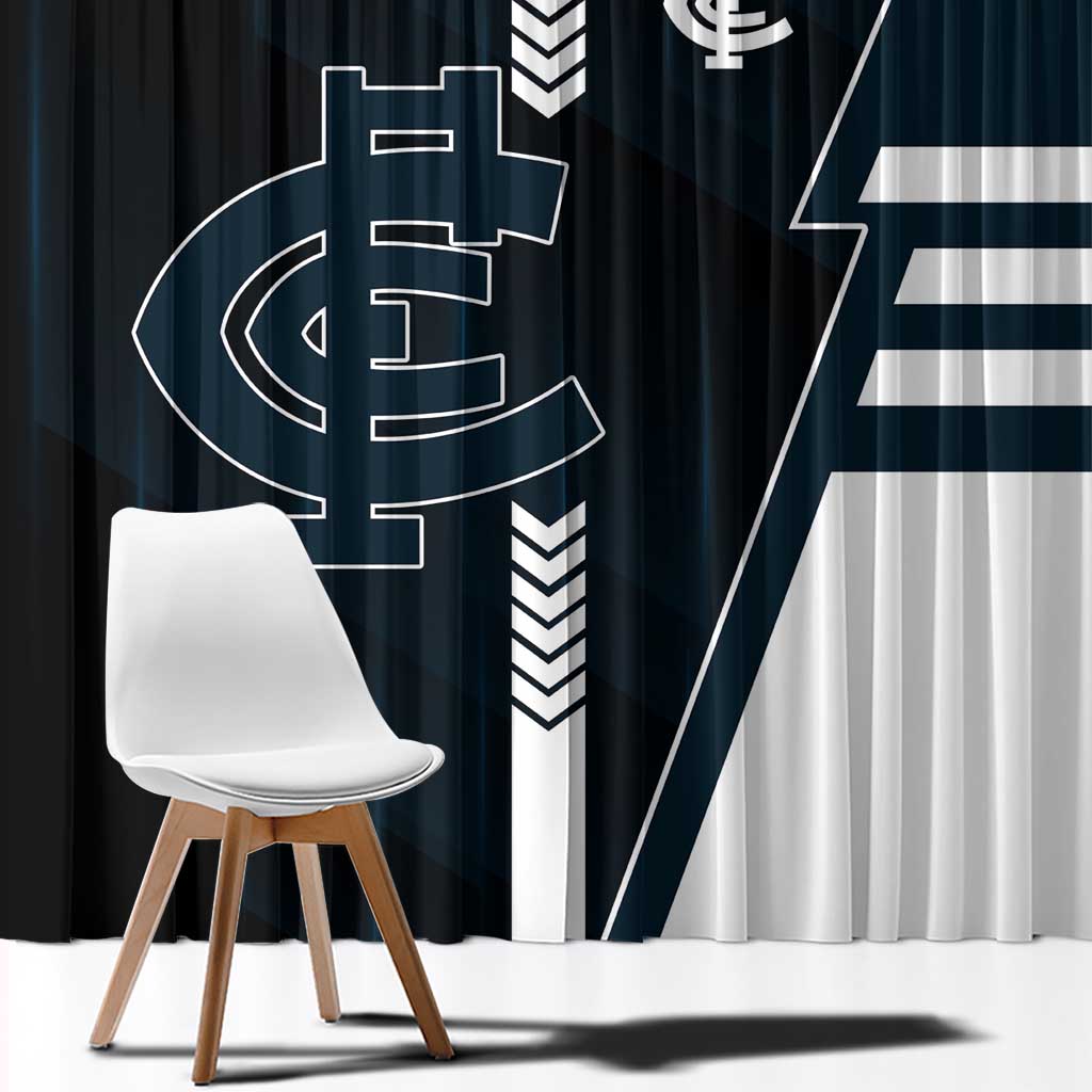 Carlton Blues Window Curtain Modern Geometric Sports Graphic Style