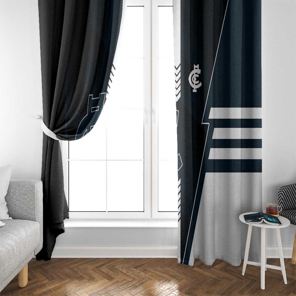 Carlton Blues Window Curtain Modern Geometric Sports Graphic Style