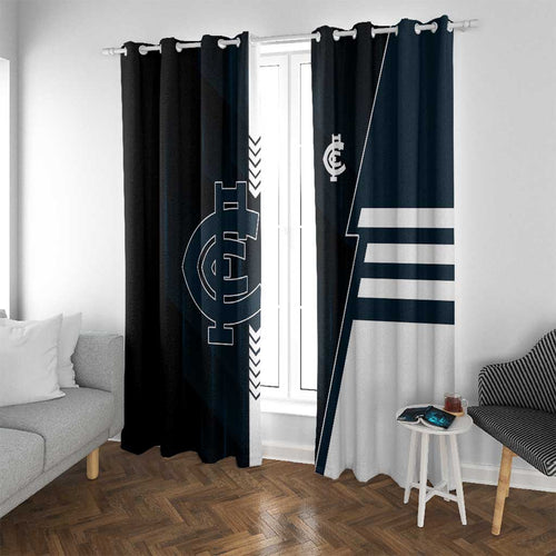 Carlton Blues Window Curtain Modern Geometric Sports Graphic Style