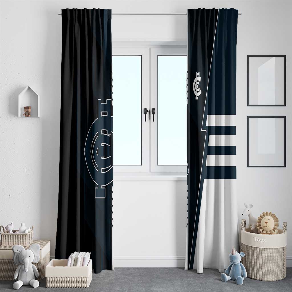 Carlton Blues Window Curtain Modern Geometric Sports Graphic Style
