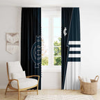 Carlton Blues Window Curtain Modern Geometric Sports Graphic Style