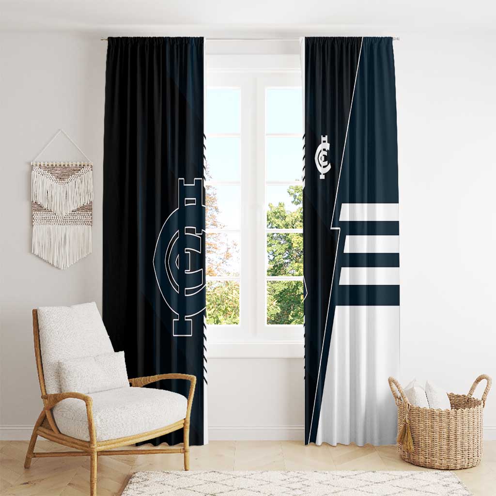 Carlton Blues Window Curtain Modern Geometric Sports Graphic Style