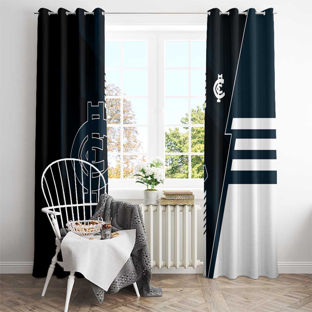 Carlton Blues Window Curtain Modern Geometric Sports Graphic Style
