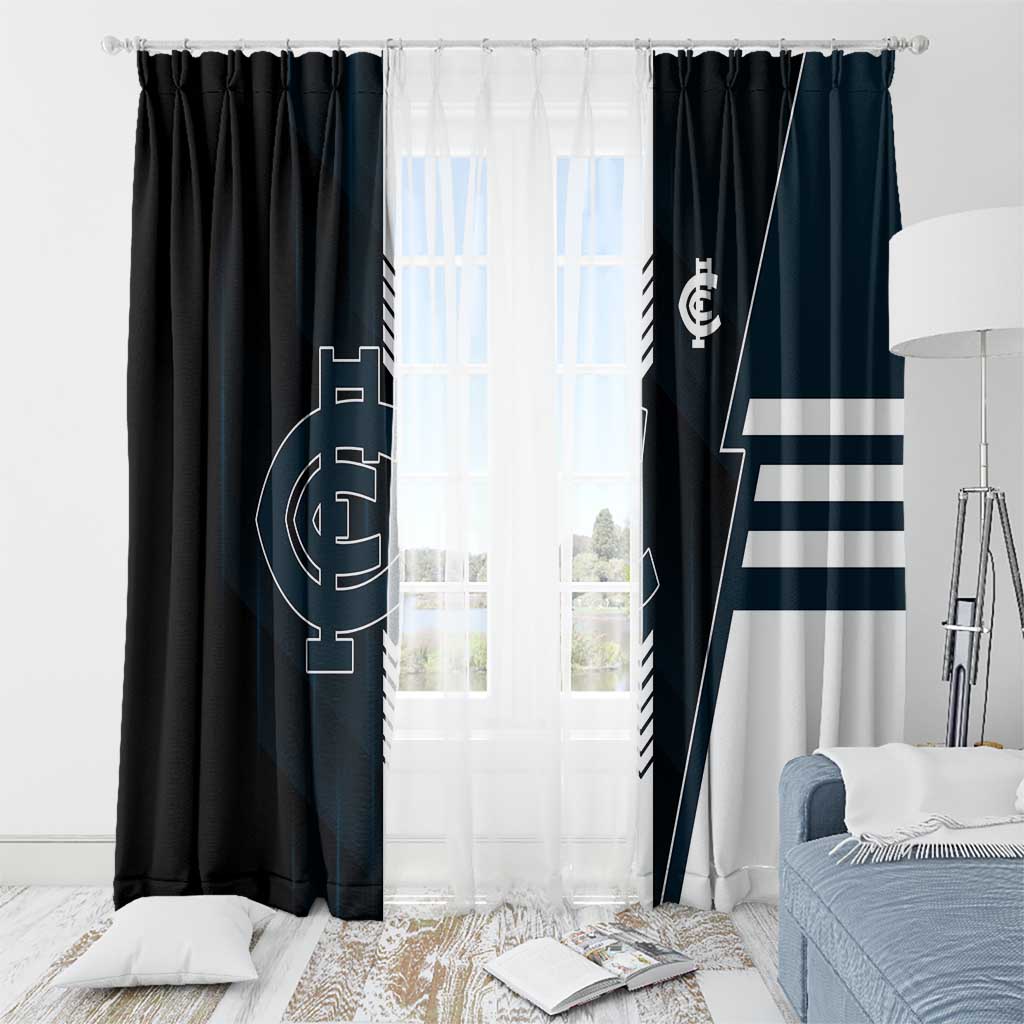 Carlton Blues Window Curtain Modern Geometric Sports Graphic Style
