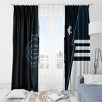 Carlton Blues Window Curtain Modern Geometric Sports Graphic Style