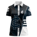 Personalized Carlton Blues Women Polo Shirt Modern Geometric Sports Graphic Style