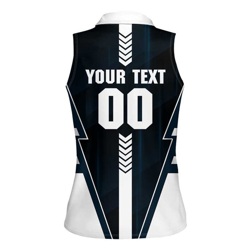Personalized Carlton Blues Women Sleeveless Polo Shirt Modern Geometric Sports Graphic Style