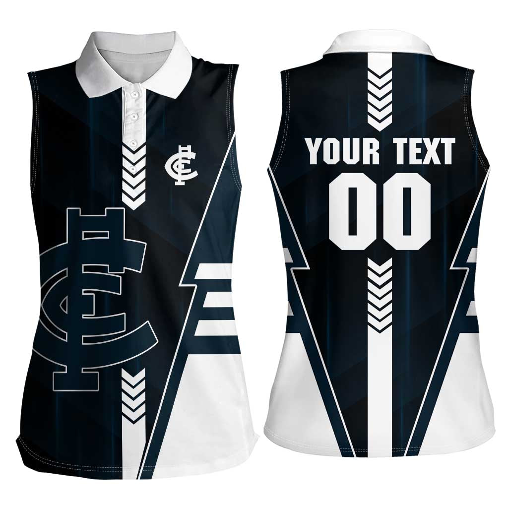 Personalized Carlton Blues Women Sleeveless Polo Shirt Modern Geometric Sports Graphic Style