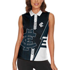 Personalized Carlton Blues Women Sleeveless Polo Shirt Modern Geometric Sports Graphic Style
