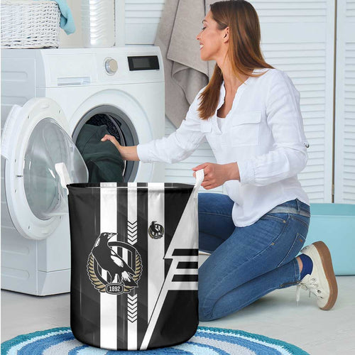 Collingwood Magpies Laundry Basket Modern Geometric Sports Graphic Style