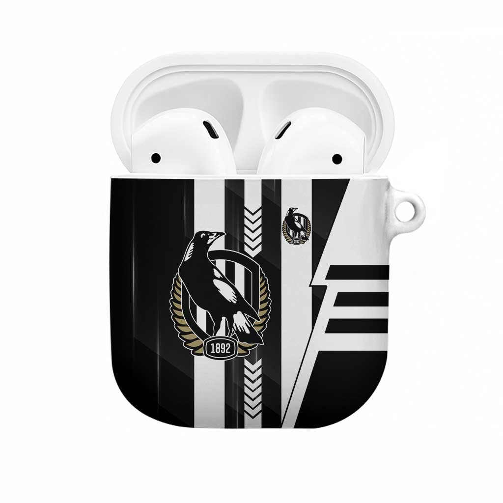 Collingwood Magpies AirPods Case Modern Geometric Sports Graphic Style