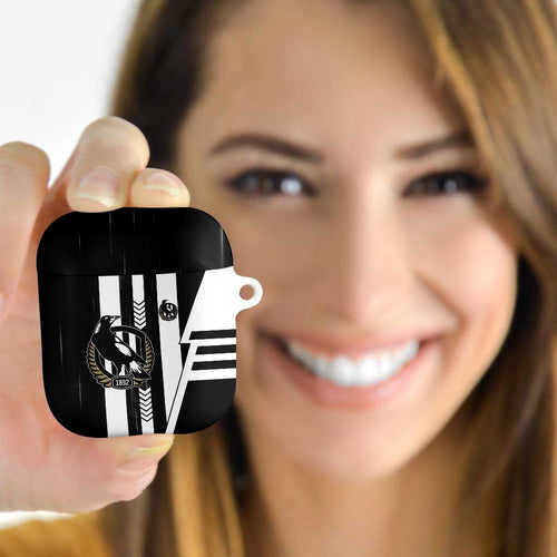 Collingwood Magpies AirPods Case Modern Geometric Sports Graphic Style