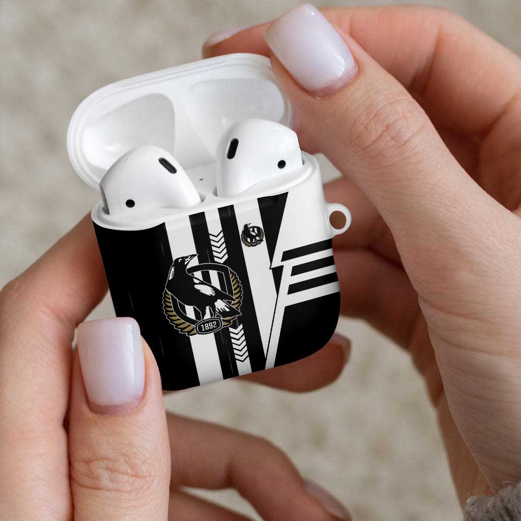 Collingwood Magpies AirPods Case Modern Geometric Sports Graphic Style