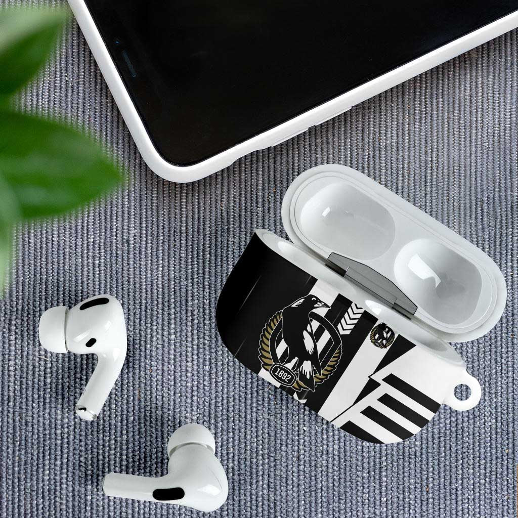 Collingwood Magpies AirPods Case Modern Geometric Sports Graphic Style